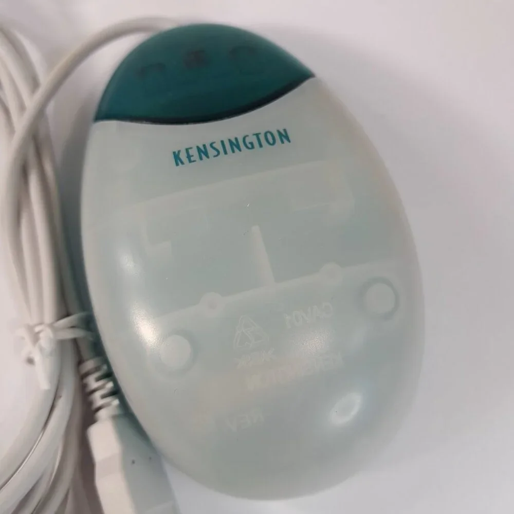 Vintage Kensington Mouse in a Box MAC USB‎ Green translucent clear #64470 wired